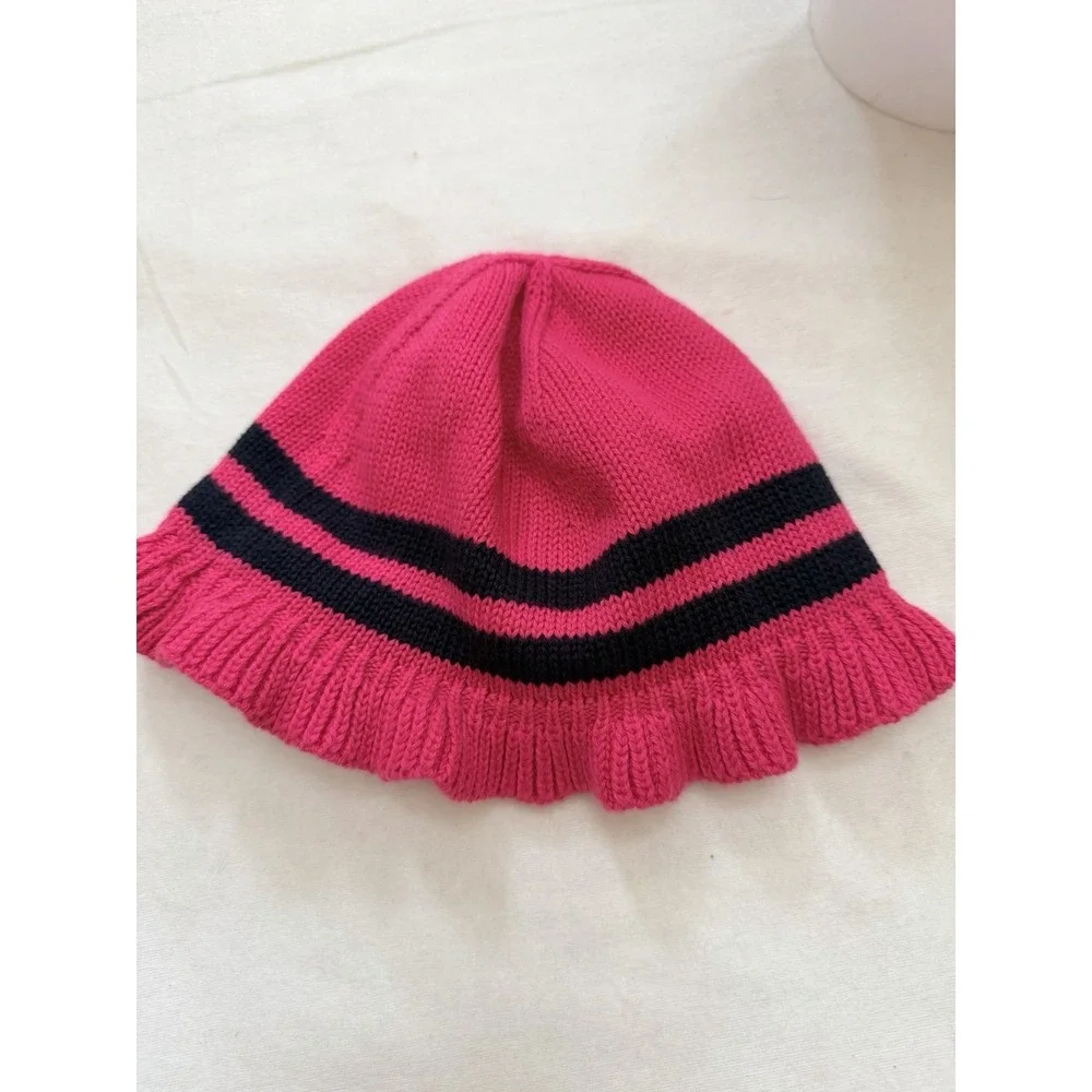 Ralph Lauren Infant knitted Hat Pink SZ-9M-24M 75% Pima Cotton 25% Wool One‎ SZ